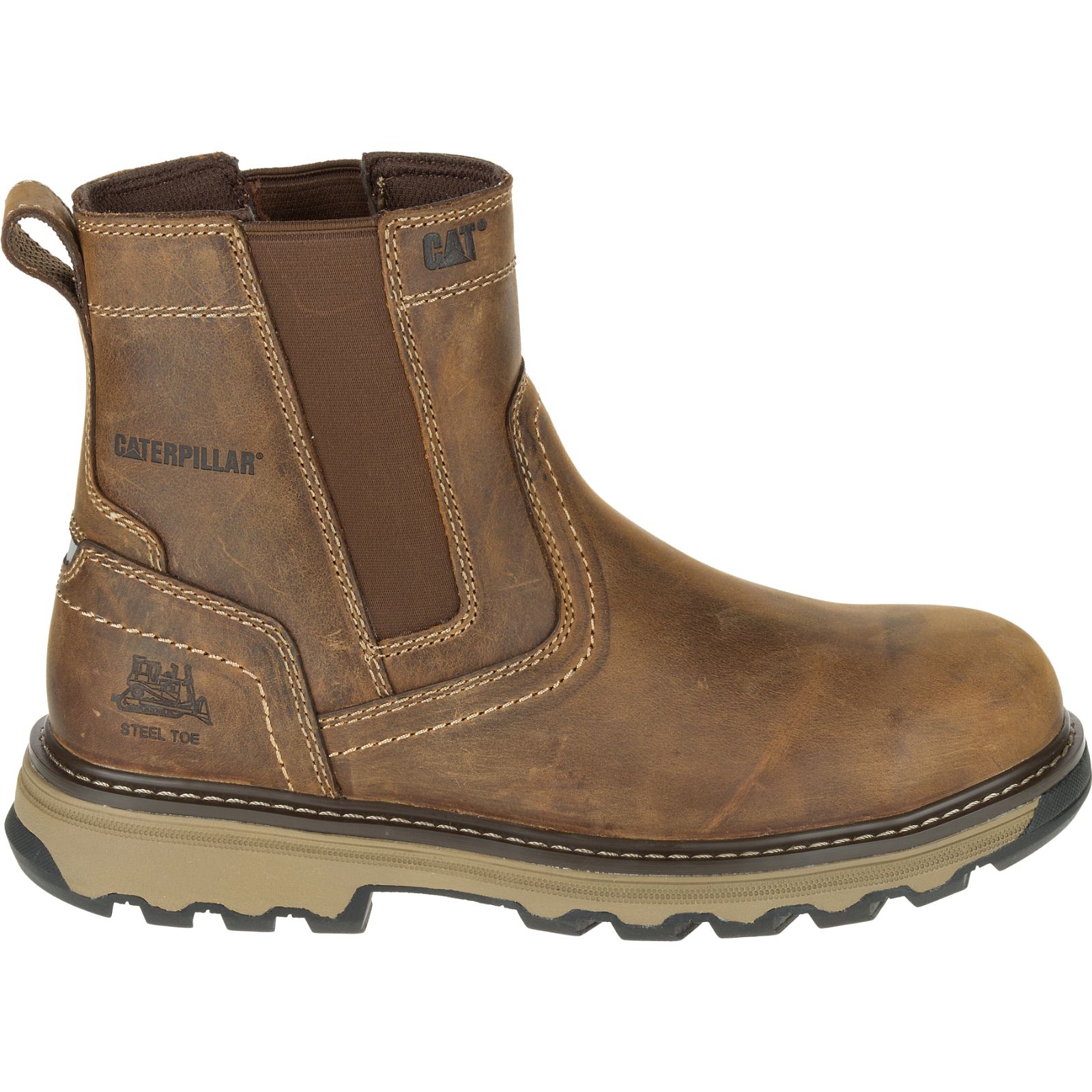 Caterpillar Boots Pakistan - Caterpillar Pelton Steel Toe S1p Hro Sra Mens Work Boots Dark Beige (652781-DNH)